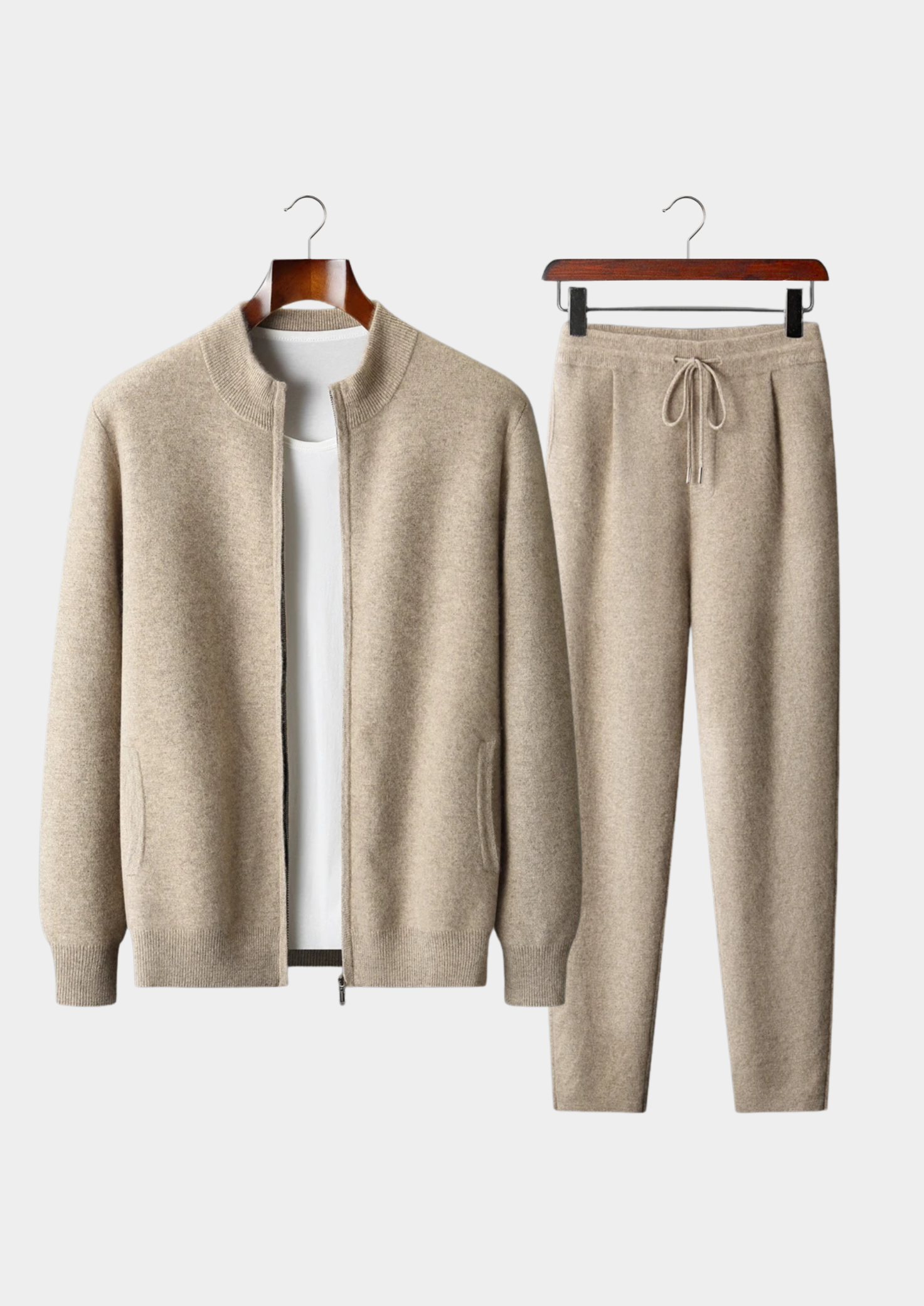 Ensemble ATALEYA Denis, cardigan zippé en cachemire et pantalon