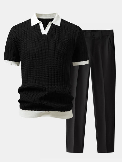 Ensemble ATALEYA Como, polo texturé vue de face